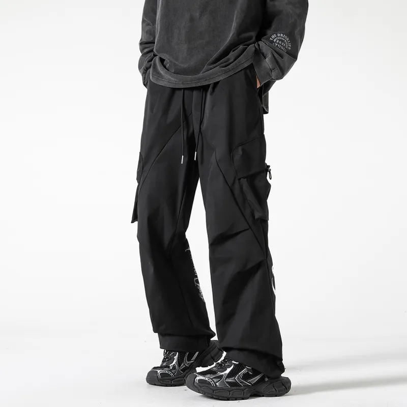 Qnxeey Casual Pants Adjustable Hem Pants Unisex-4