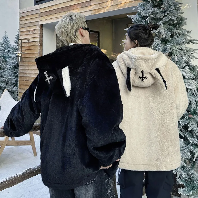 Qnxeey Velvet Jackets Unisex-12