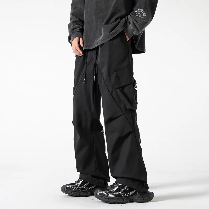 Qnxeey Casual Pants Adjustable Hem Pants Unisex-3