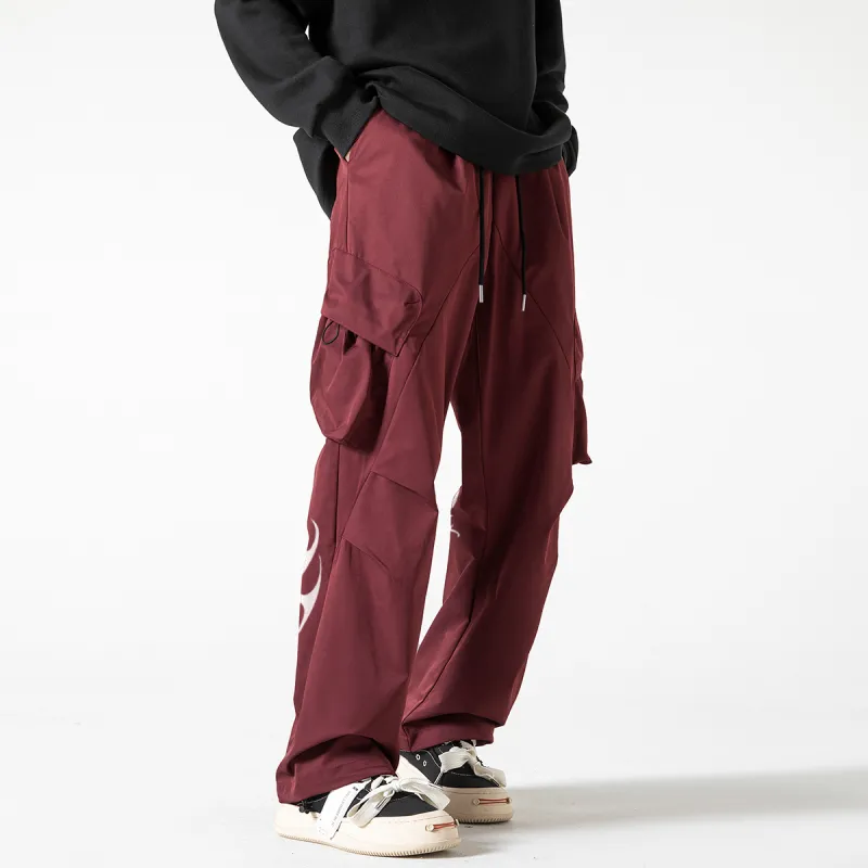 Qnxeey Casual Pants Adjustable Hem Pants Unisex-18