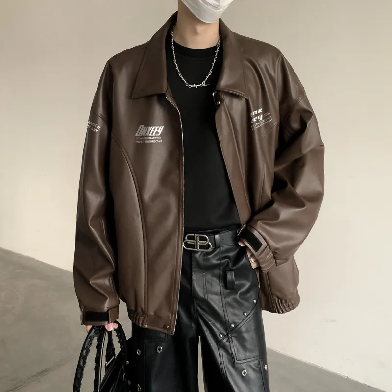 Qnxeey Leather Jackets Unisex-14