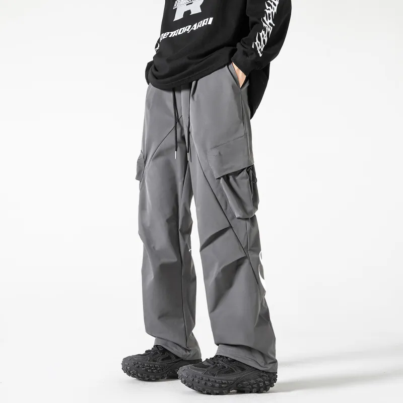 Qnxeey Casual Pants Adjustable Hem Pants Unisex-11