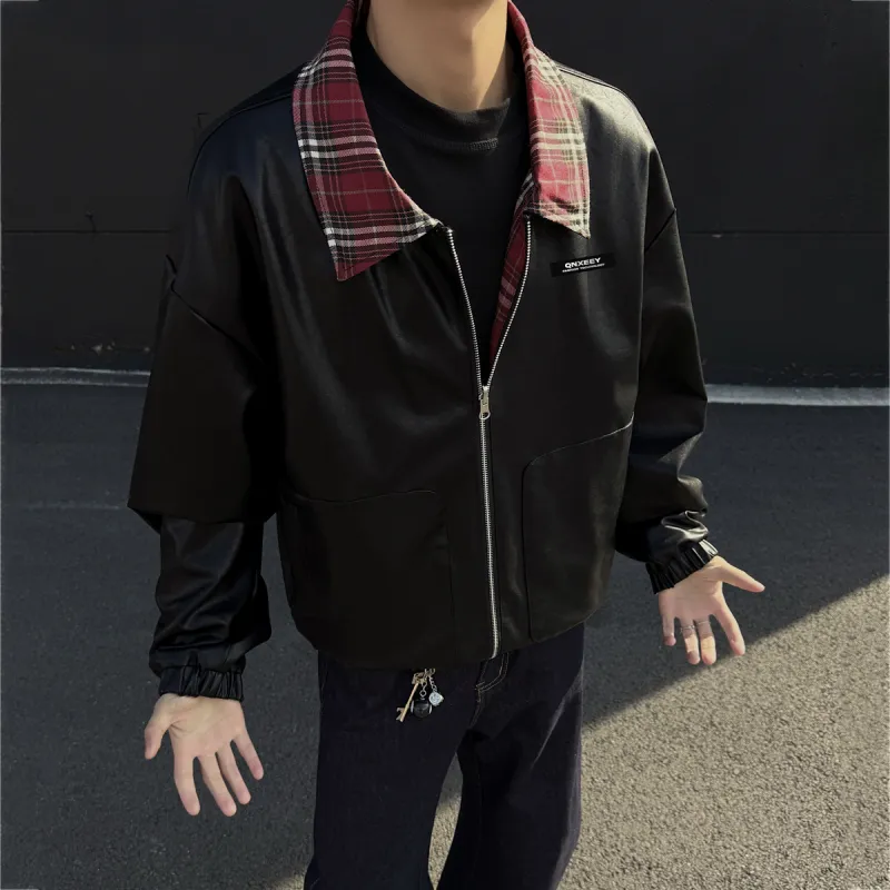 Qnxeey Jackets Coats Unisex Black-3