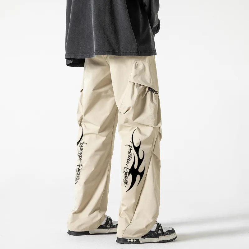 Qnxeey Casual Pants Adjustable Hem Pants Unisex-22