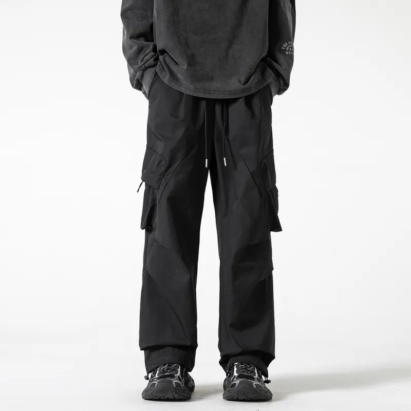 Qnxeey Casual Pants Adjustable Hem Pants Unisex-6