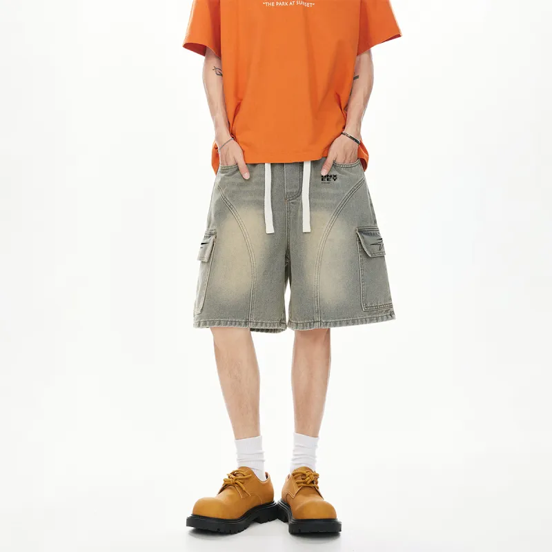 Qnxeey Denim Shorts Unisex-12