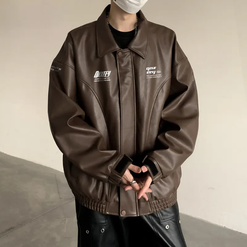Qnxeey Leather Jackets Unisex-16