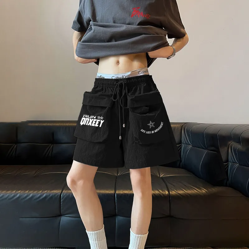 Qnxeey Cargo Shorts Unisex-5