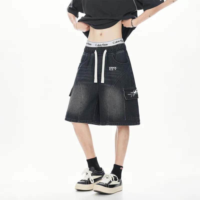 Qnxeey Denim Shorts Unisex-3