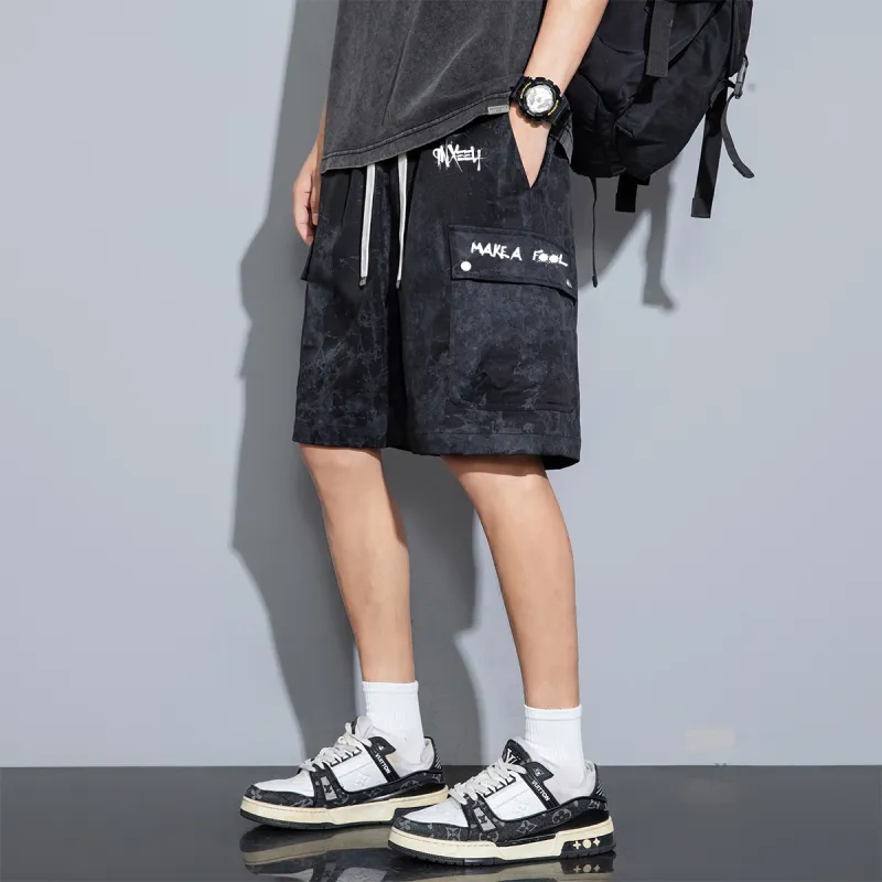 Qnxeey Cargo Shorts Unisex-2