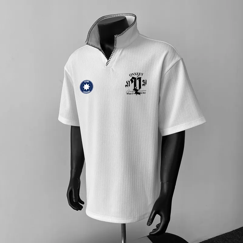 Qnxeey Polo Shirts Unisex-8