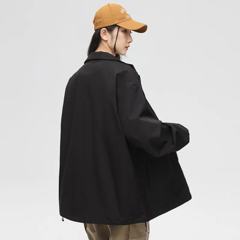 Qnxeey Jackets Coats Unisex Black-2