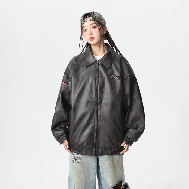 Qnxeey Leather Jackets Unisex-5
