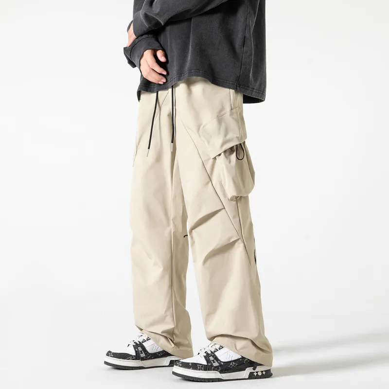 Qnxeey Casual Pants Adjustable Hem Pants Unisex-23