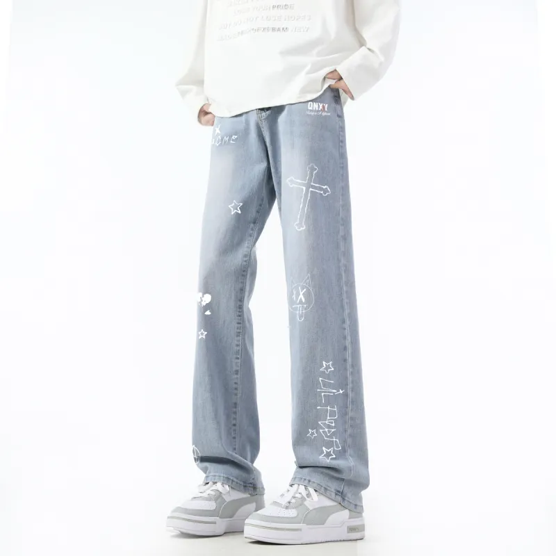 Qnxeey Jeans Unisex-73