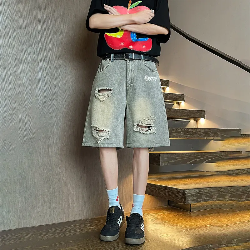 Qnxeey Denim Shorts Unisex-10