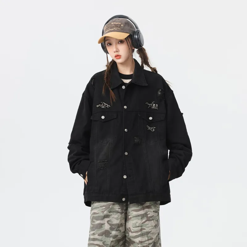 Qnxeey Denim Jackets Unisex-24