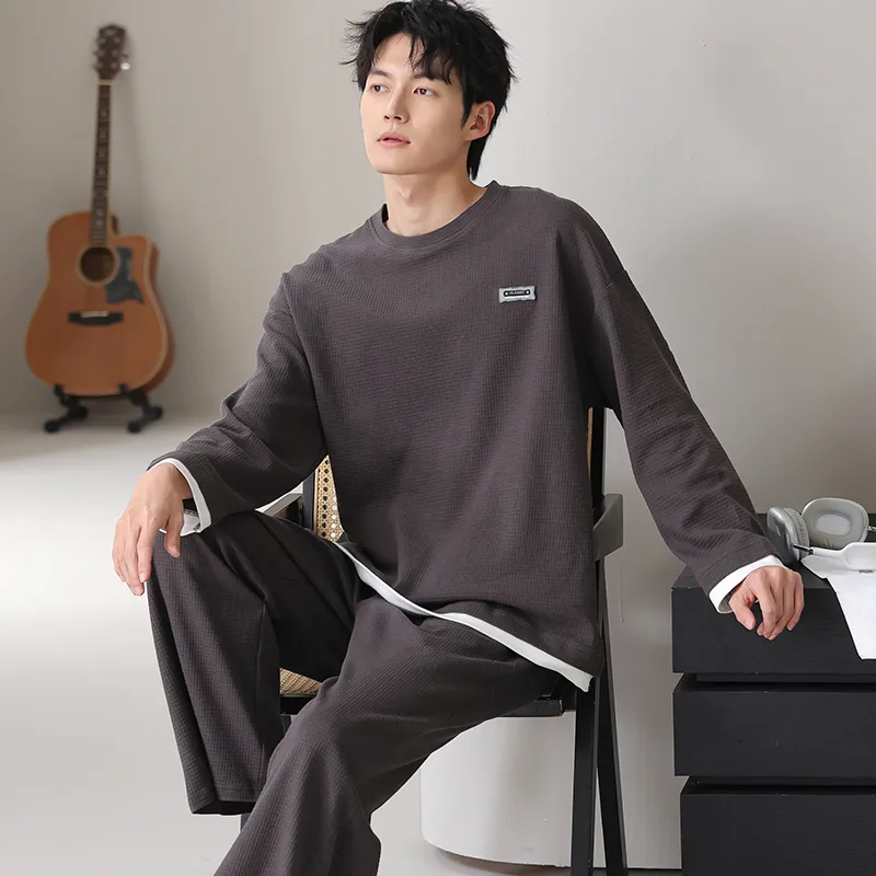 Lan Miao Pajama Set Men's Dark Gray-3