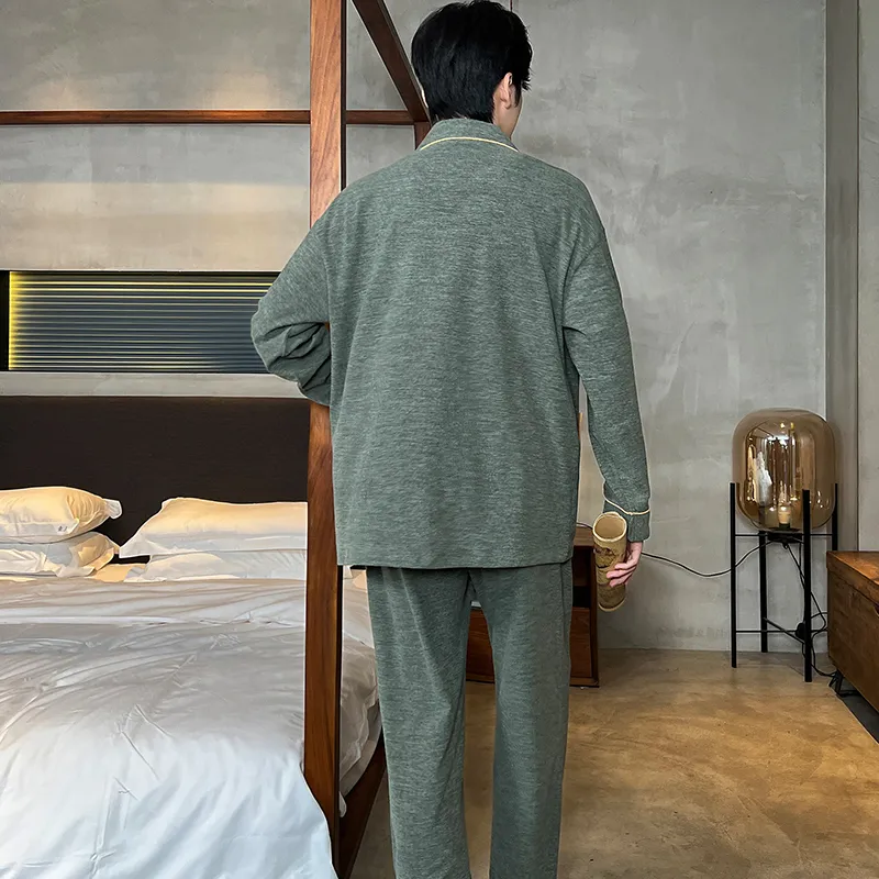 Lan Miao Pajama Set Men's Green-1