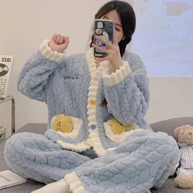 Lan Miao Pajama Set Women's Haze Blue-2