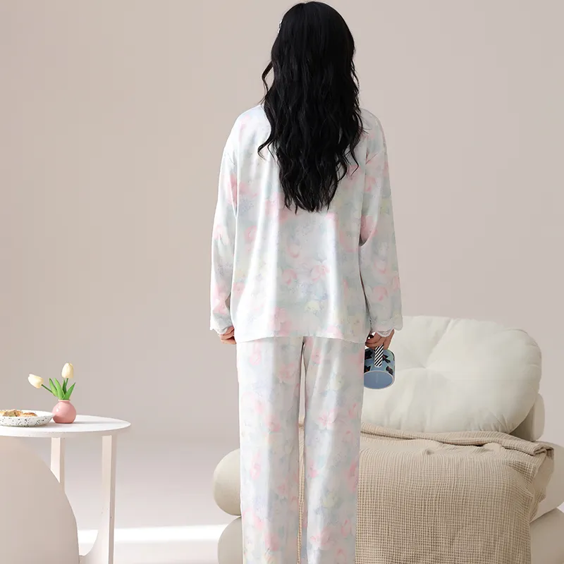 Lan Miao Pajama Set Women's Ecru-11