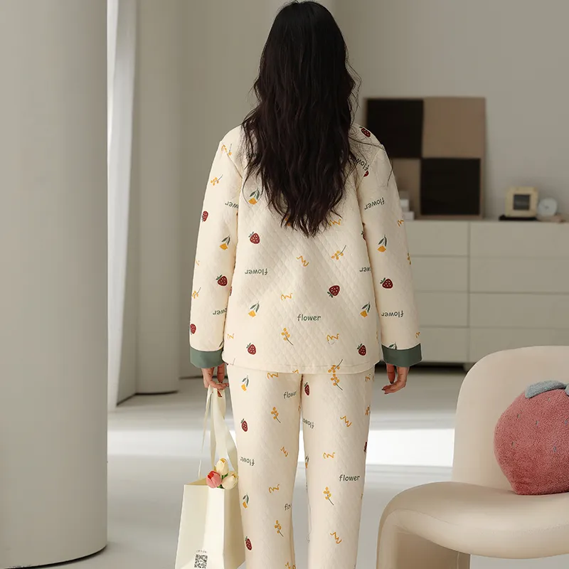Lan Miao Pajama Set Women's Apricot-1