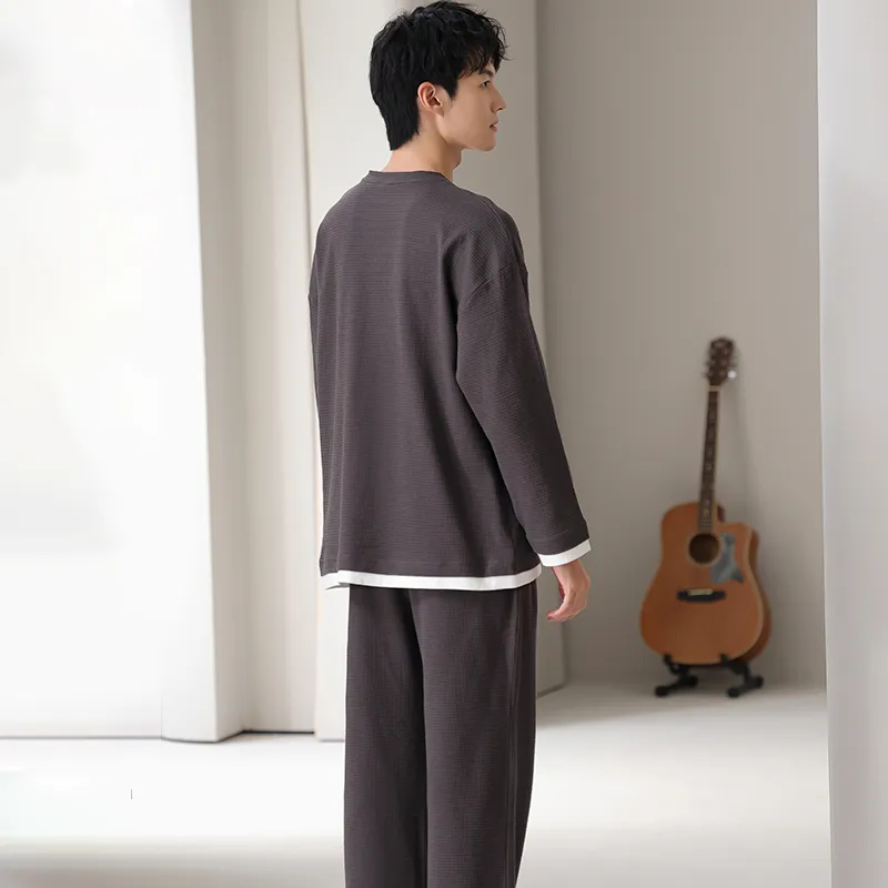 Lan Miao Pajama Set Men's Dark Gray-5