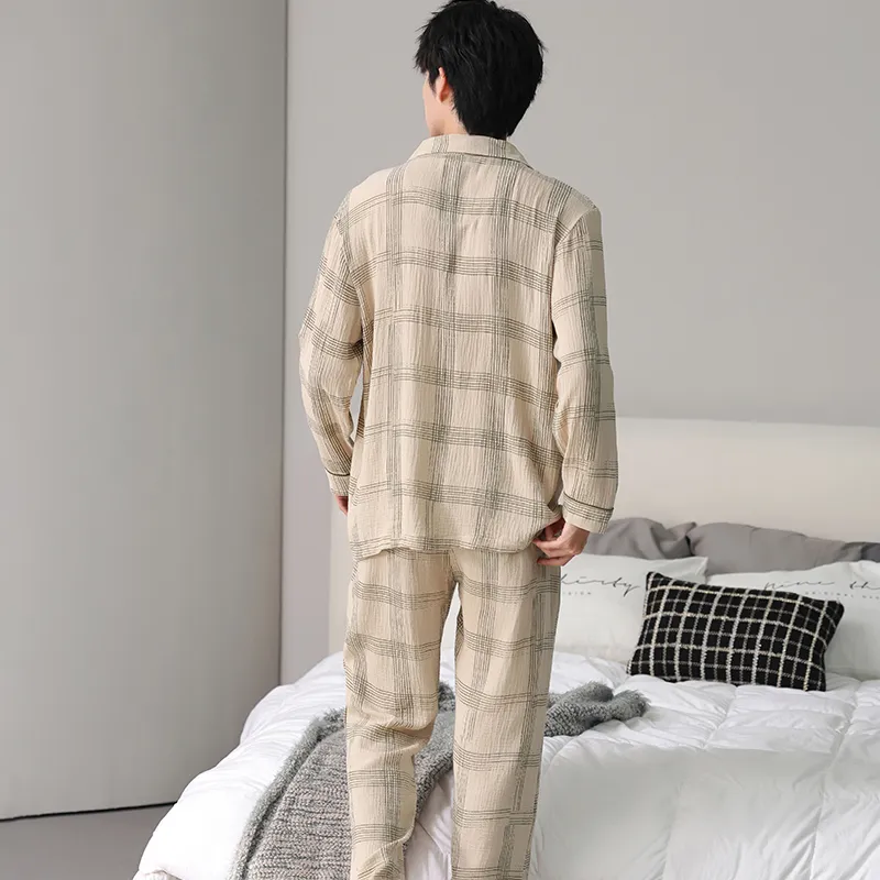 Lan Miao Pajama Set Men's Coffee-1