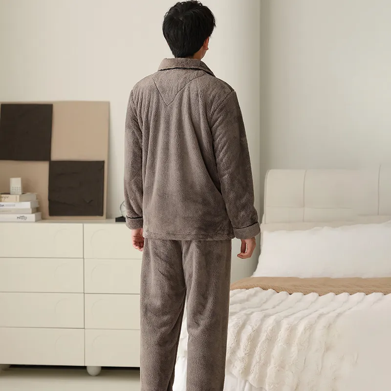 Lan Miao Pajama Set Men's Coffee-1
