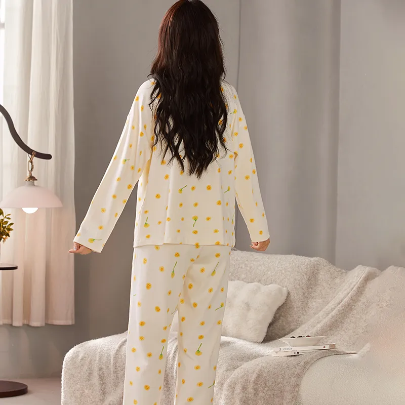 Lan Miao Pajama Set Women's Apricot-3