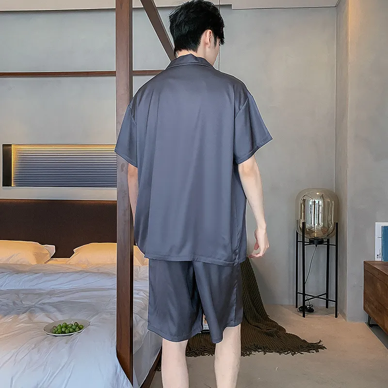 Lan Miao Pajama Set Men's Dark Blue-1