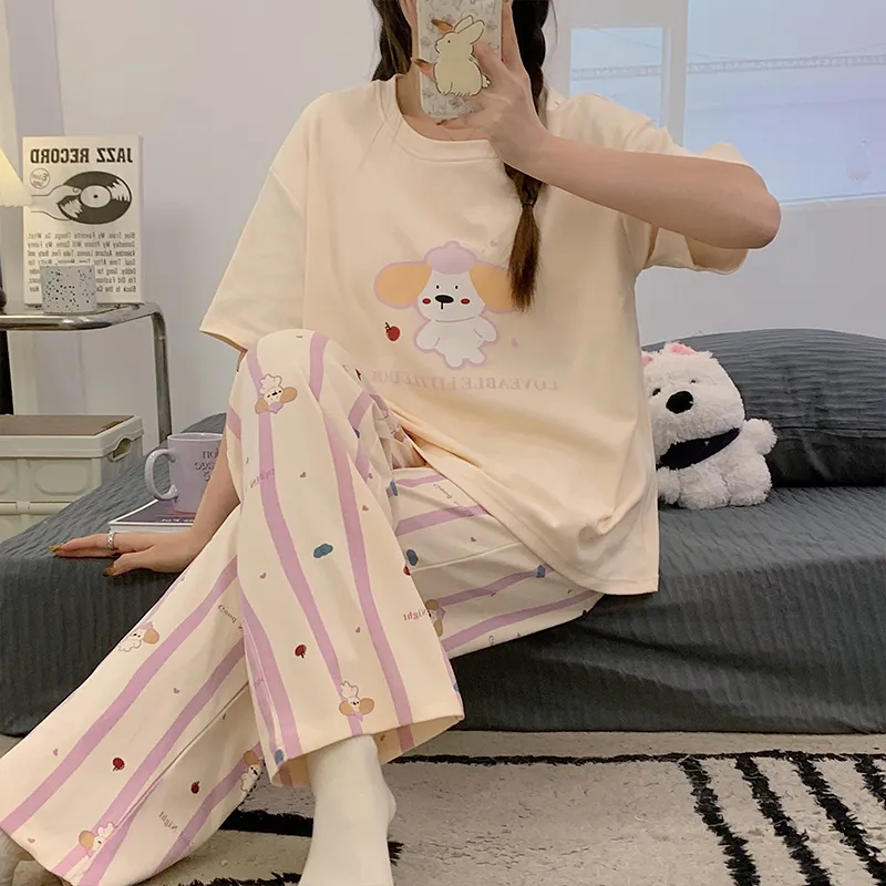 Lan Miao Pajama Set Women's Apricot-2