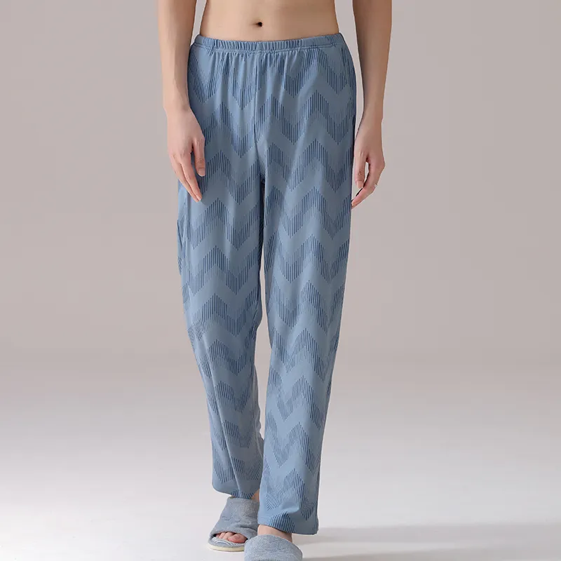 Lan Miao Pajama Pants Men's Blue-4