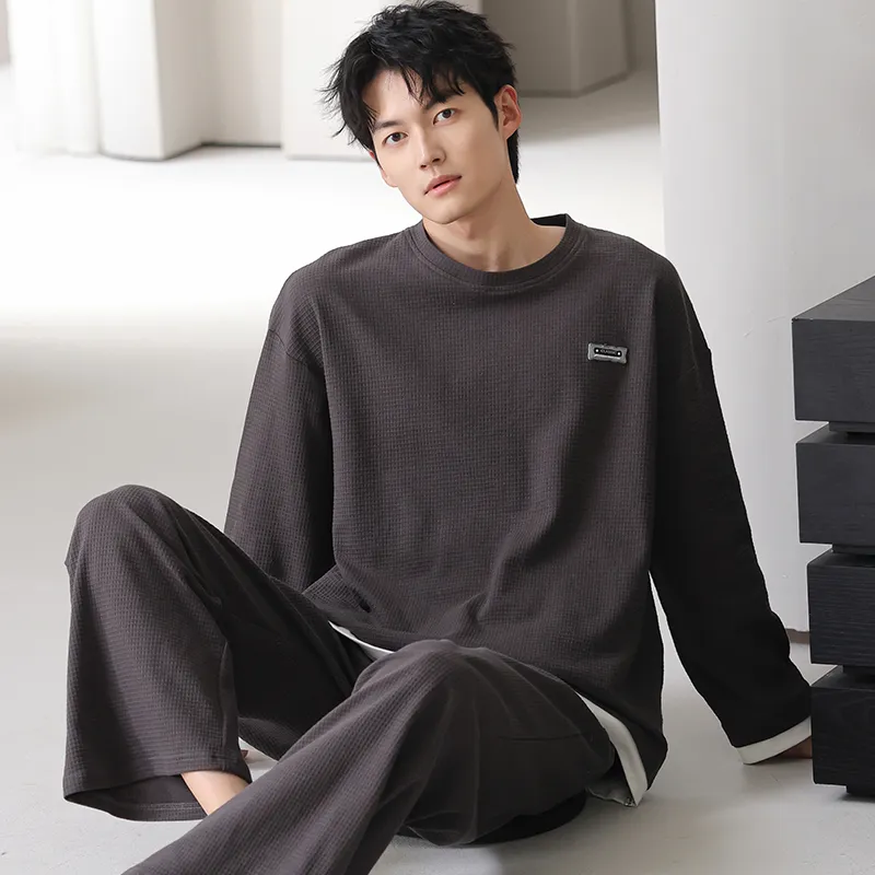 Lan Miao Pajama Set Men's Dark Gray-1