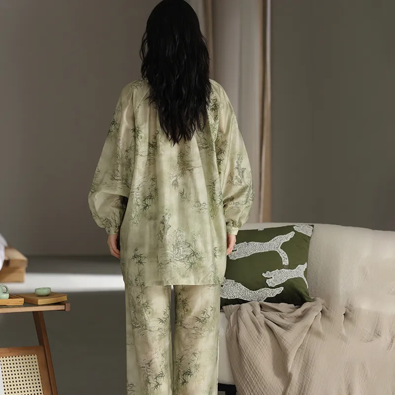 Lan Miao Pajama Set Women's Ecru-3