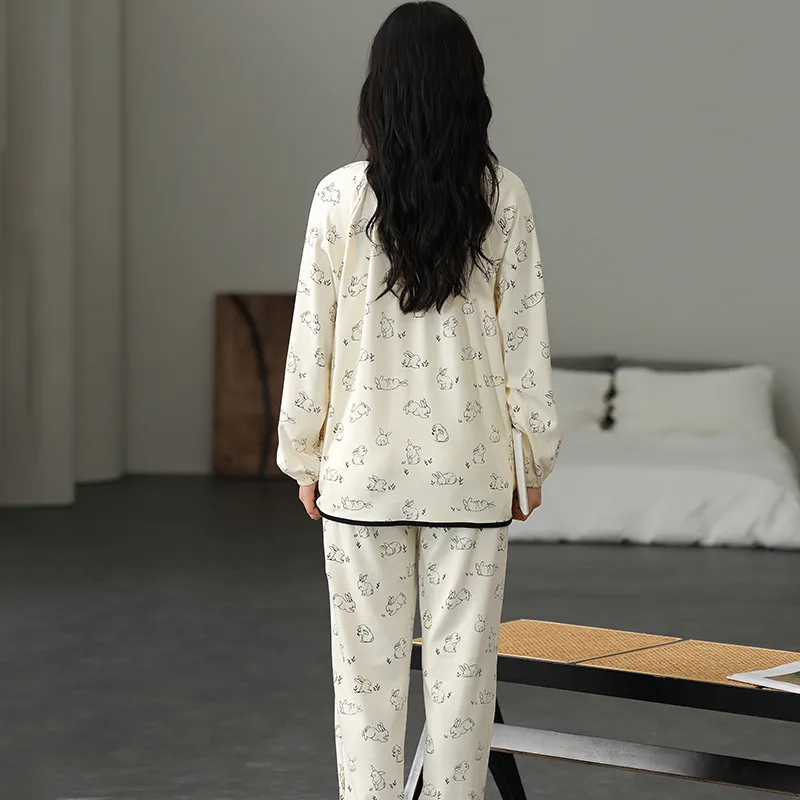 Lan Miao Pajama Set Women's Apricot-1