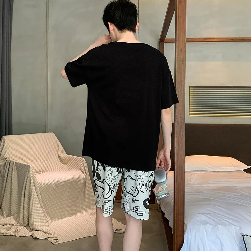 Lan Miao Pajama Set Men's Black-1