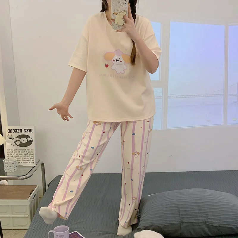 Lan Miao Pajama Set Women's Apricot-4