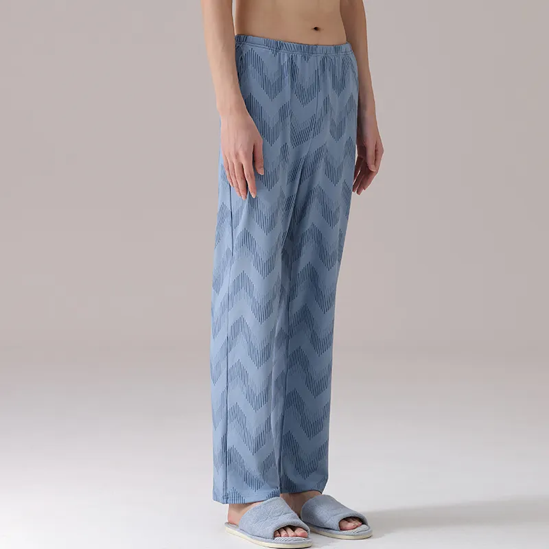 Lan Miao Pajama Pants Men's Blue-2