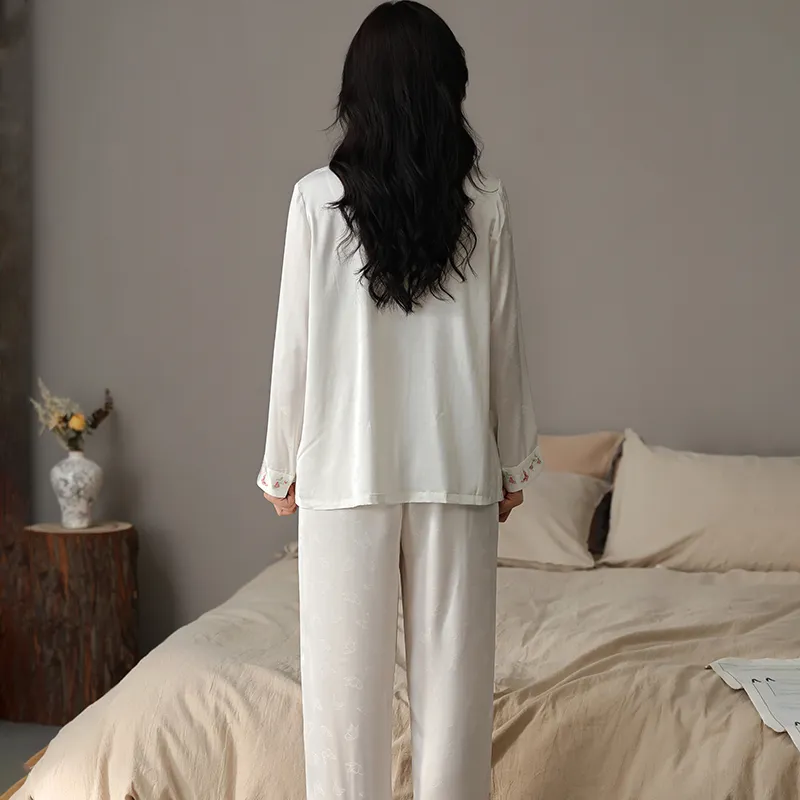 Lan Miao Pajama Set Women's Ecru-1