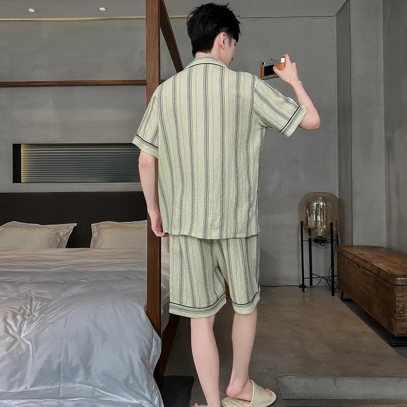 Lan Miao Pajama Set Men's Wood Green-1
