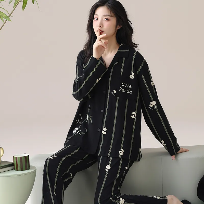 Lan Miao Pajama Set Women's Black-5