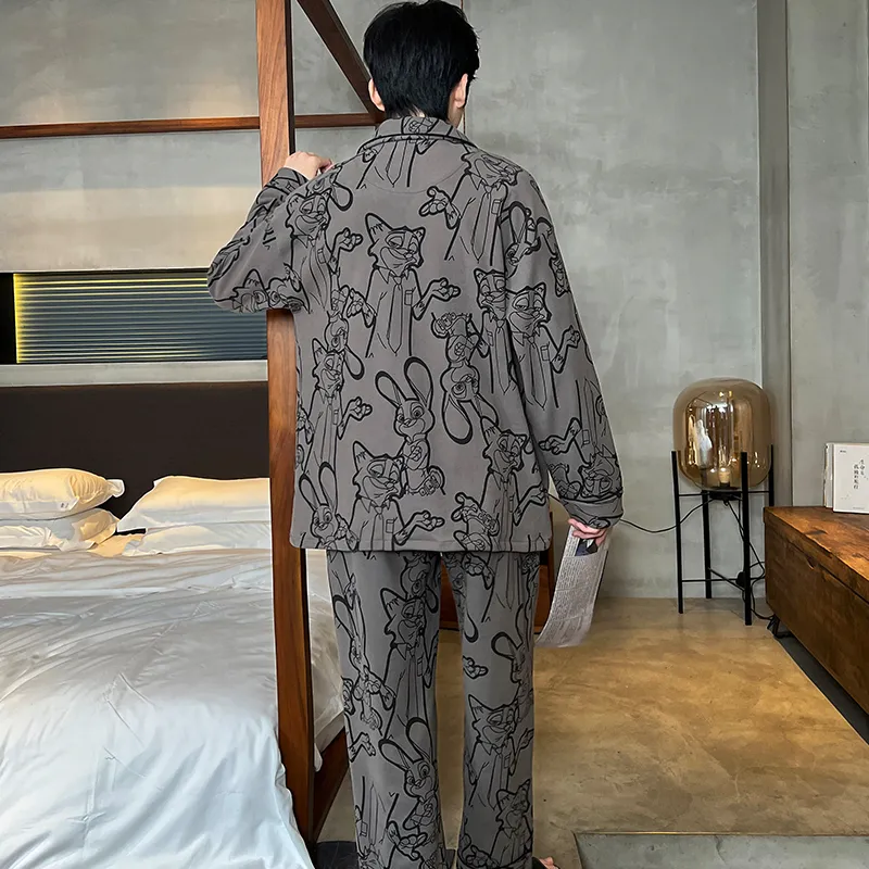 Lan Miao Pajama Set Men's Green-11
