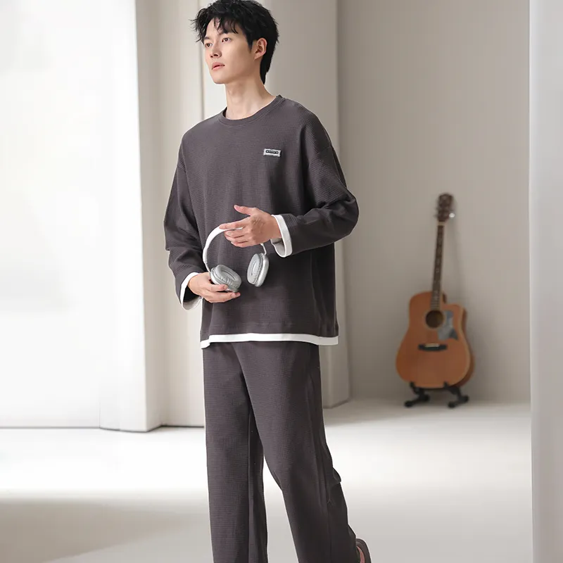 Lan Miao Pajama Set Men's Dark Gray-4