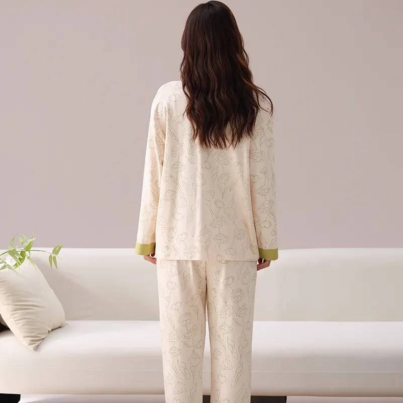 Lan Miao Pajama Set Women's Apricot-1