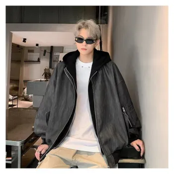 FOMOCE Jackets Unisex Black Gray Color