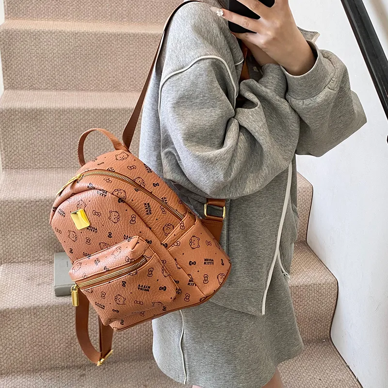 Morellybear PU Backpack Women's Multicolor-13
