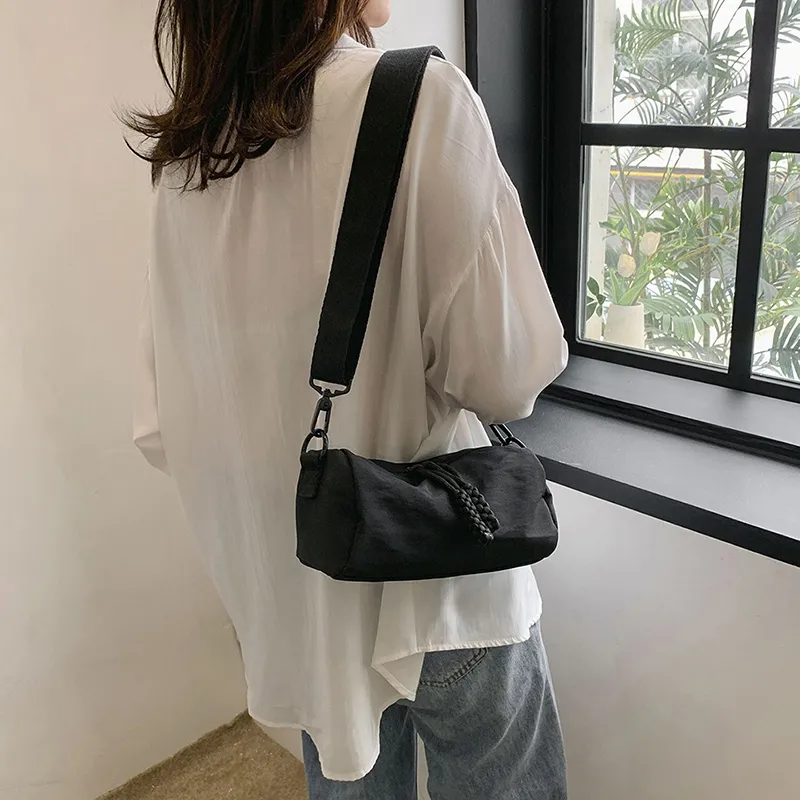 Morellybear Nylon Crossbody Bag Regular Women's Black/White-23