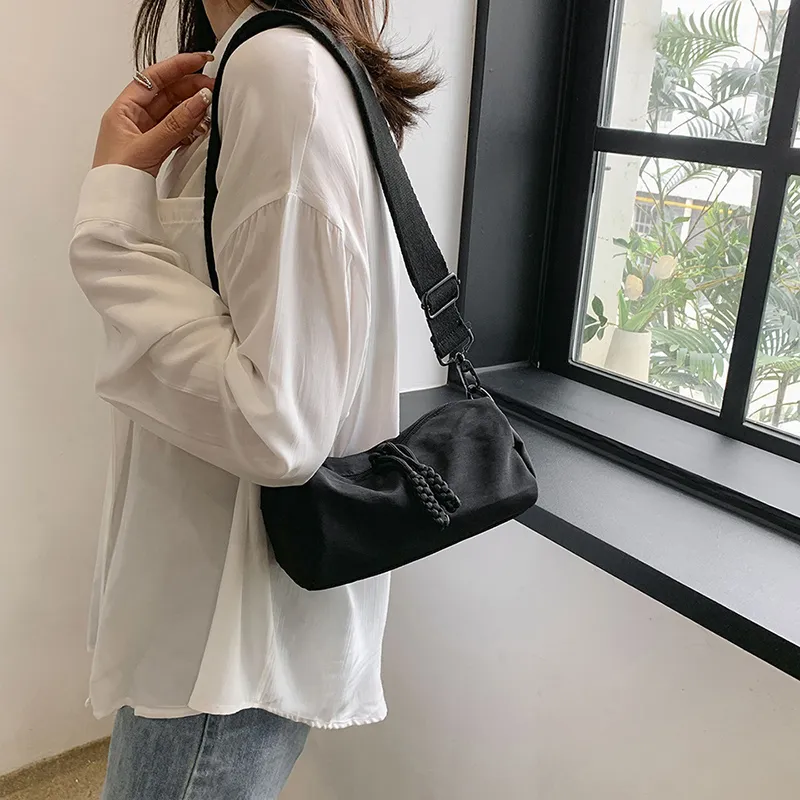 Morellybear Nylon Crossbody Bag Regular Women's Black/White-12
