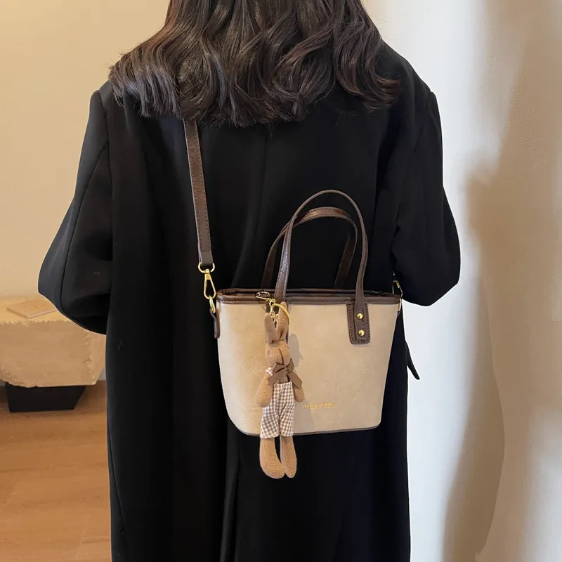 Morellybear Pu Tote Bag Shopping Bag One Shoulder Handbag Crossbody Bag Regular Women's Black/Brown/Coffee/Ecru-10